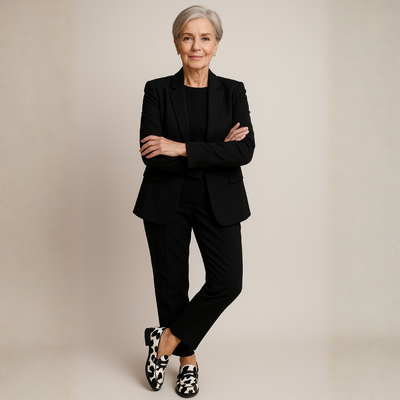 Justyna – Stylowe Loafersy w Czarno-Białe Łaty