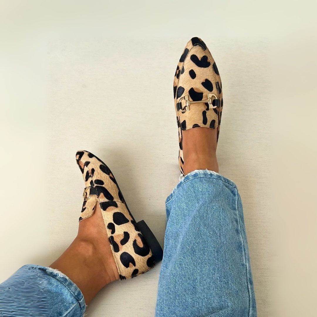 Vera – Stylowe Loafersy w Panterkę