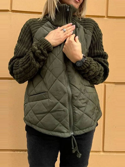 Belina - Casualowa kurtka patchworkowa na zamek