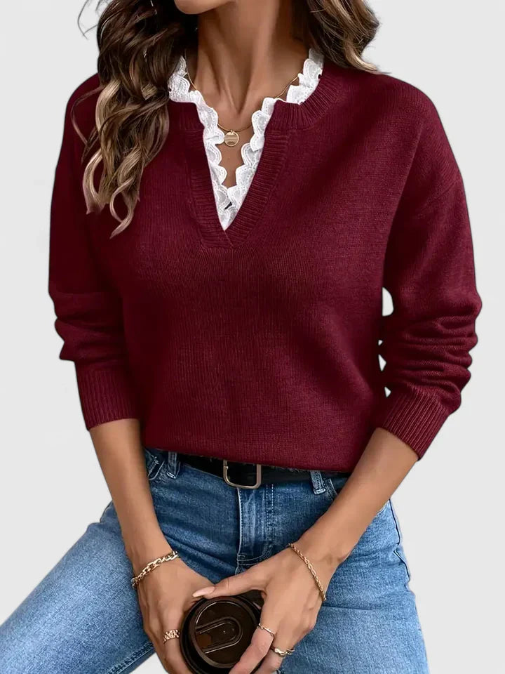 Magdalena – Sweter z falbaną