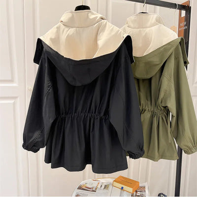 Renata – Dwukolorowa Kurtka z Kapturem