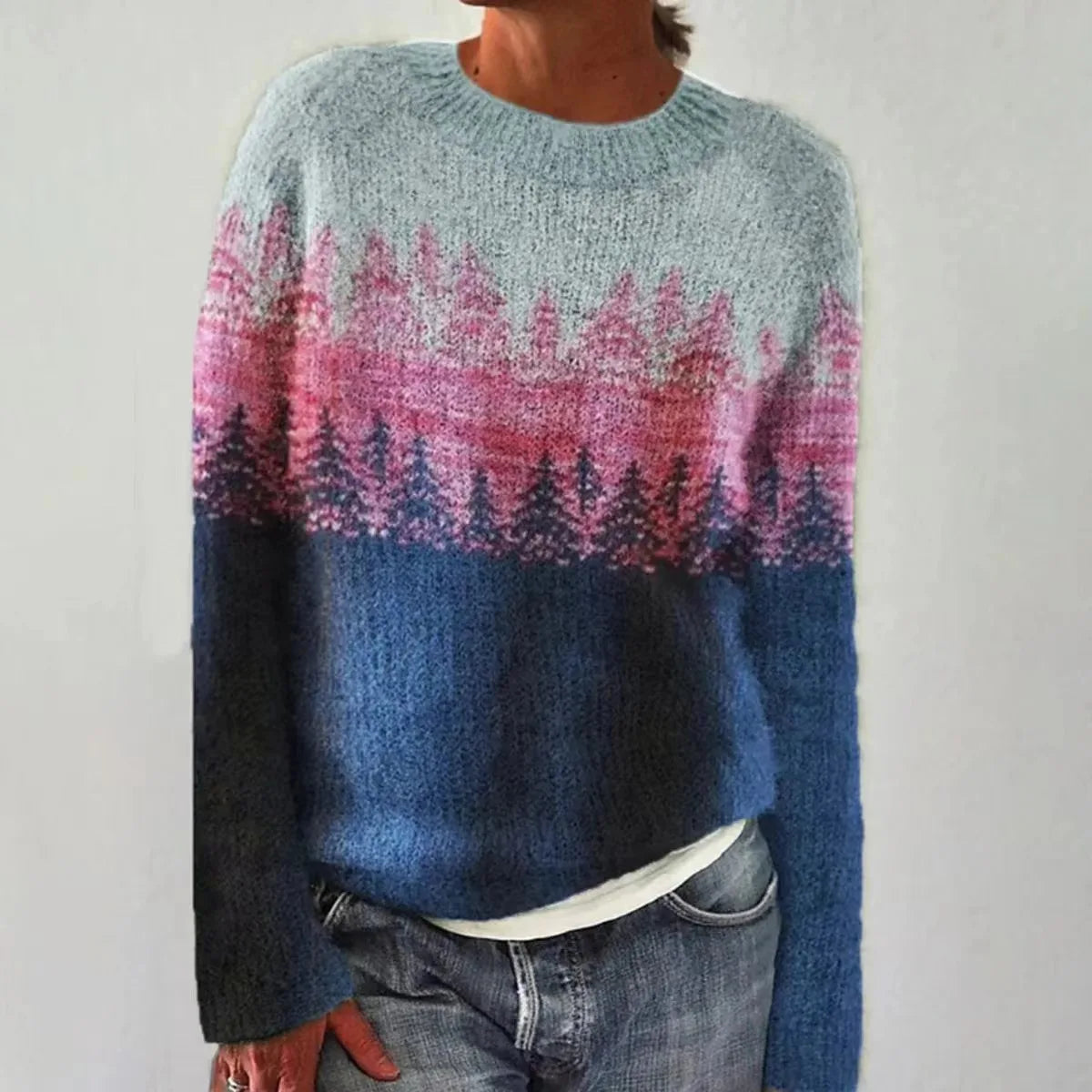 Amira – Kolorowy Sweter z Motywem